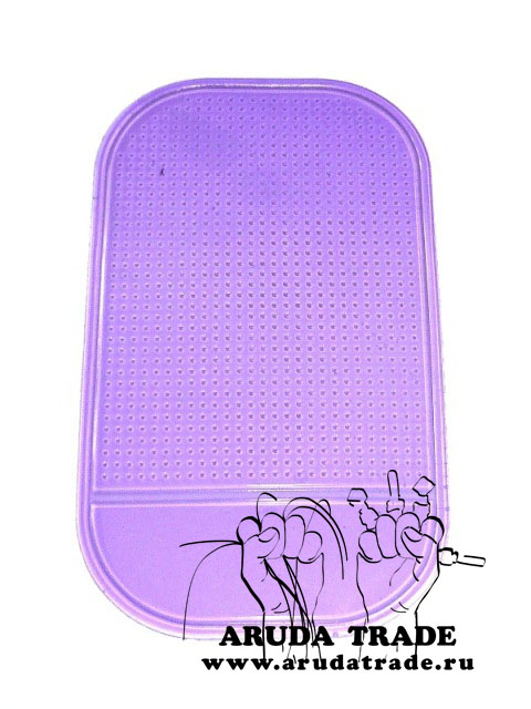 Фиолетовый противоскользящий Нано-коврик на панель авто (размер 8х14см)
