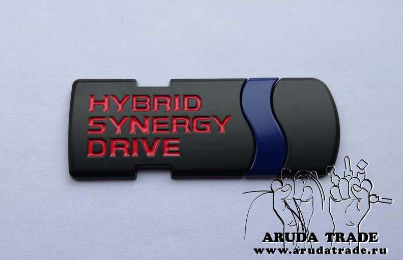 Шильдик на кузов Hybrid synergy drive (черный)