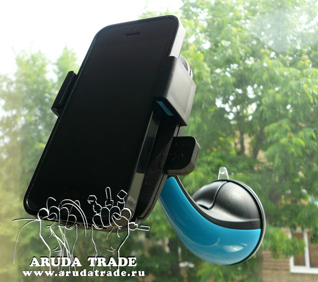 Автомобильный держатель для телефона на лобовое стекло (синий)