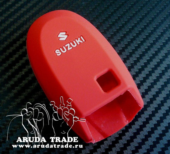 Силиконовый чехол на смарт ключ SUZUKI (красный)