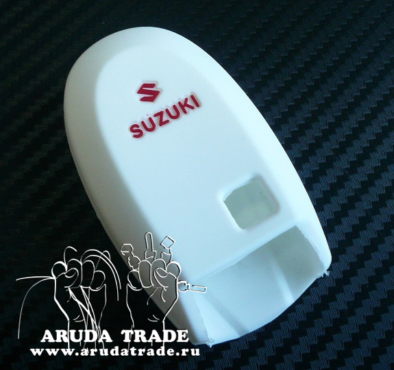Силиконовый чехол на смарт ключ SUZUKI (белый)