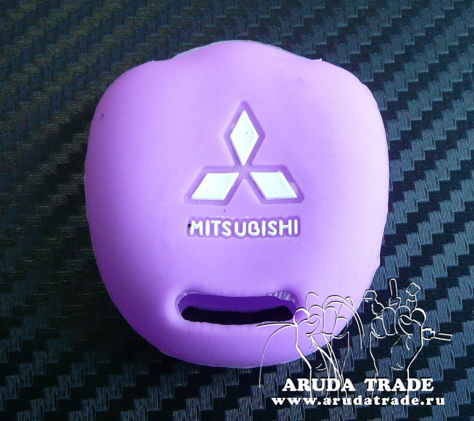 Силиконовый чехол на смарт ключ (чип ключ) MITSUBISHI (фиолетовый)