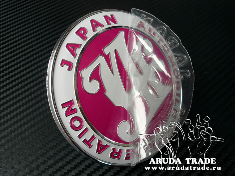 Эмблема на решетку JAF Japan Automobile Federation (Розовая)