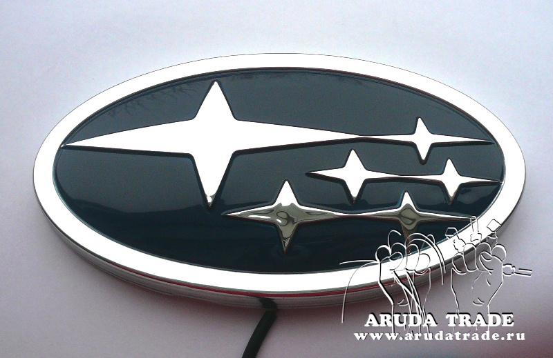 Эмблема Subaru хром - 4D плазма (светлая) 14 х 7,5см