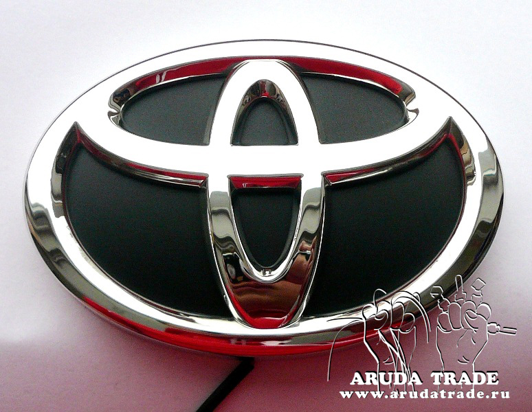 Эмблема Toyota хром - 4D плазма (красная) 16 х 11см