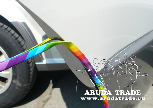 Многоцветный (Радуга) торцевой молдинг отбойник на кузов и двери автомобиля