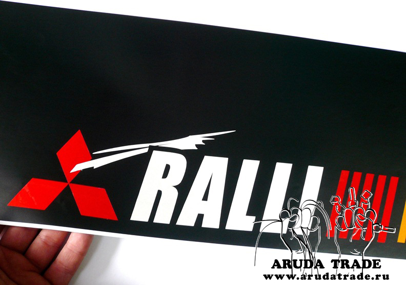 Наклейка на стекло Ralliart Mitsubishi Motors (черная основа)