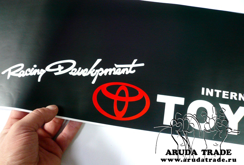 Наклейка на стекло Toyota Racing Development (черная основа)