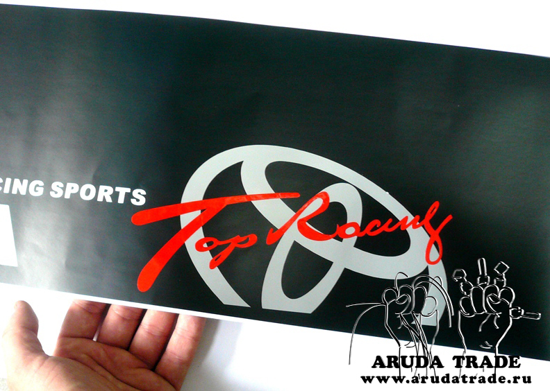 Наклейка на стекло Toyota Racing Development (черная основа)