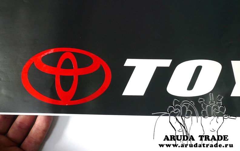 Наклейка на стекло Toyota №2 (черная основа)