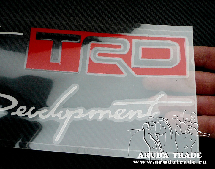 Оракал на кузов Racing Development TRD парные, бело-красные - 2шт