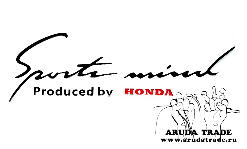 Оракал на кузов Sports mind by Honda, черно-красный (50х15см)