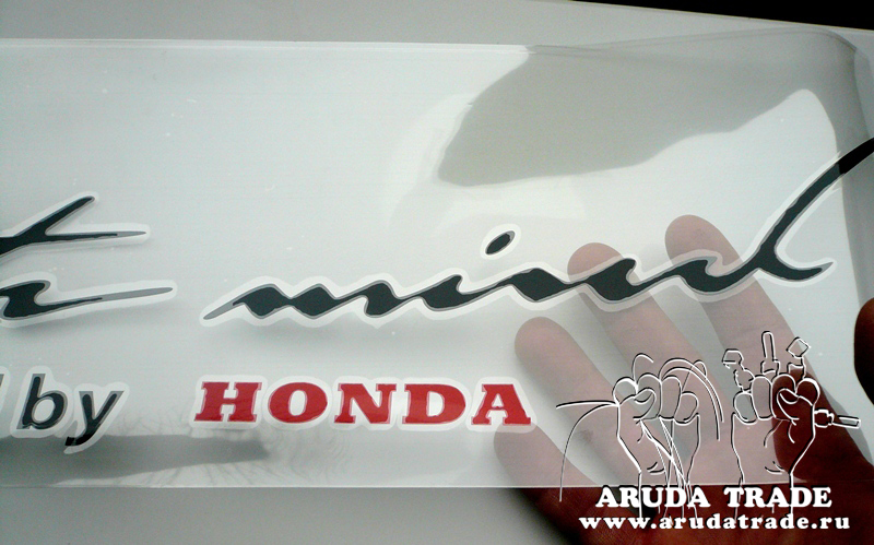 Оракал на кузов Sports mind by Honda, черно-красный (50х15см)