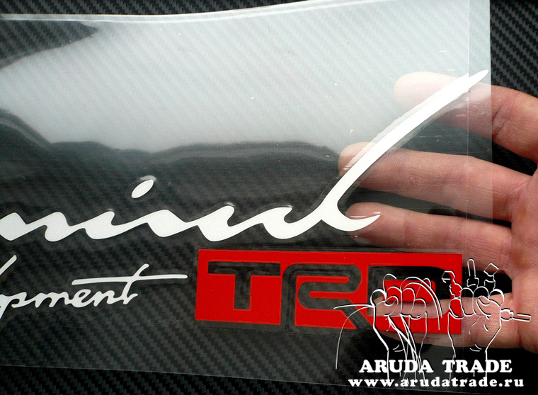 Оракал на кузов Sports mind Racing Development TRD, бело-красный (50х15см)