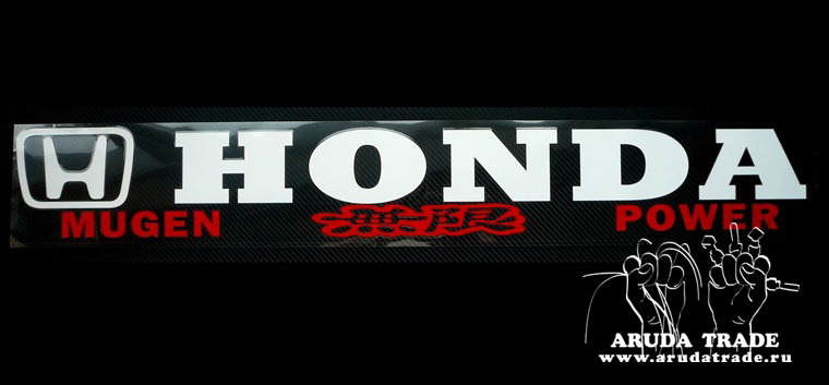 Оракал на стекло Honda Mugen Power, бело-красный (91х12см)
