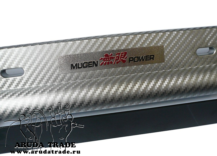 Рамка под номер, изменение угла наклона Honda Mugen (под карбон) серебро