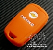 Силиконовый чехол на смарт ключ Chevrolet (оранжевый) 3 кнопки
