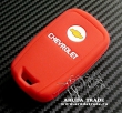Силиконовый чехол на смарт ключ Chevrolet (красный) 3 кнопки