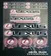 Наклейки LEXUS на одном листе 11шт (светоотражающие)