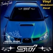Оракал на стекло Subaru STI звезды белый (92х12см)
