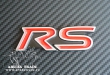 Эмблема на кузов RS черно-красная на двусторонней клеевой основе