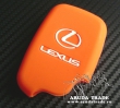 Силиконовый чехол на смарт ключ LEXUS 4 кнопки (Оранжевый)