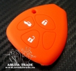 Силиконовый чехол на смарт ключ TOYOTA 3 кнопки (оранжевый)