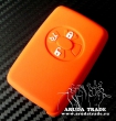 Силиконовый чехол на смарт ключ TOYOTA 3 кнопки крестом (Оранжевый)