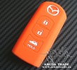 Силиконовый чехол на смарт ключ MAZDA 3 кнопки (оранжевый)