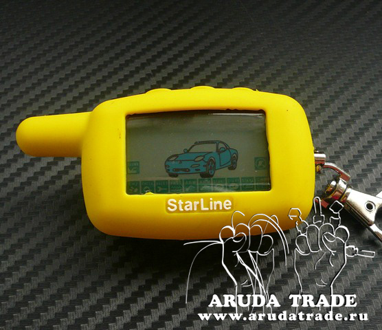 Силиконовый чехол на брелок Starline A9/ A8/ A6/ A4/ 24V (Желтый)