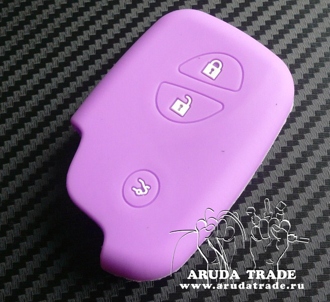 Силиконовый чехол на смарт ключ LEXUS 3 кнопки (Фиолетовый)