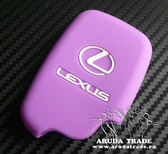 Силиконовый чехол на смарт ключ LEXUS 4 кнопки (Фиолетовый)