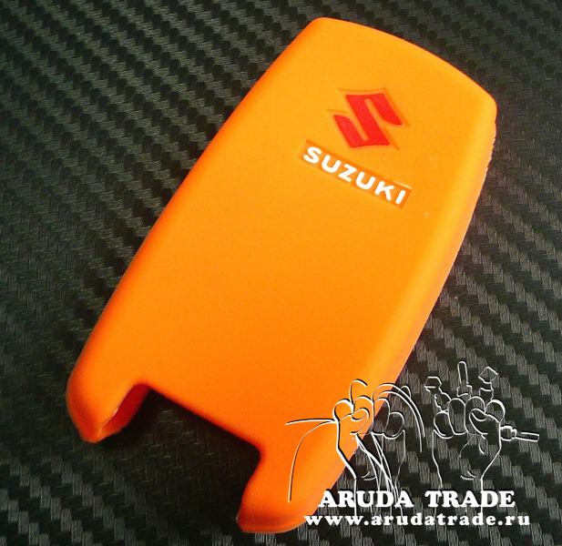 Силиконовый чехол на смарт ключ SUZUKI 2 кнопки (оранжевый)