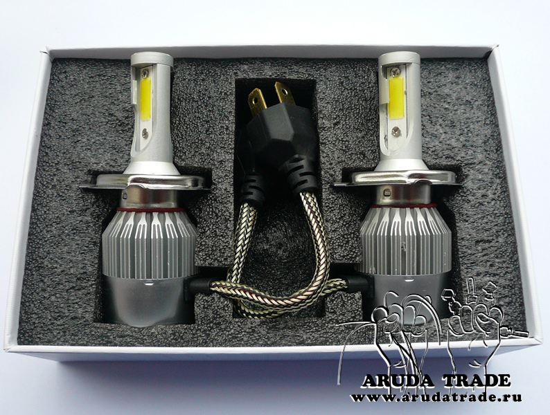 Светодиодные LED лампы, цоколь H4/6000k 36w/3800lm