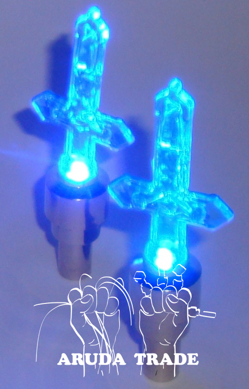 Светожиодные светящиеся колпачки на ниппел - крестики синие