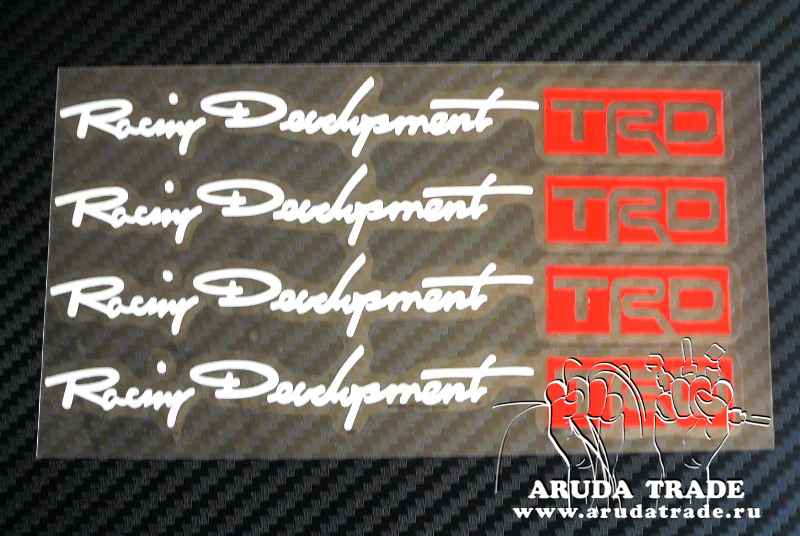 Светоотражающие наклейки на ручки Racing Development TRD (белые) 4шт.