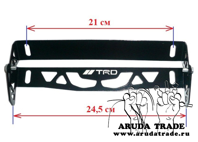 TRD Рамка под номер с регулируемым углом наклона (черная)
