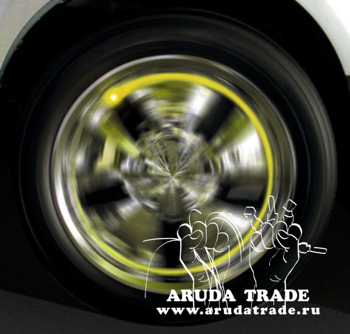 Желтые светящиеся колпачки на ниппель, светодиодная подсветка колес